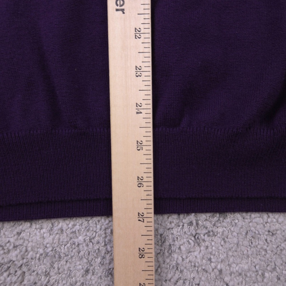 Brooks Brothers Sweater Mens XL Merino Wool Blend Pullover V-Neck Purple EUC - Picture 7 of 7